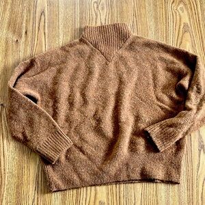 Madewell Dillon Mockneck Pullover Sweater Size Medium in Heather Cumin